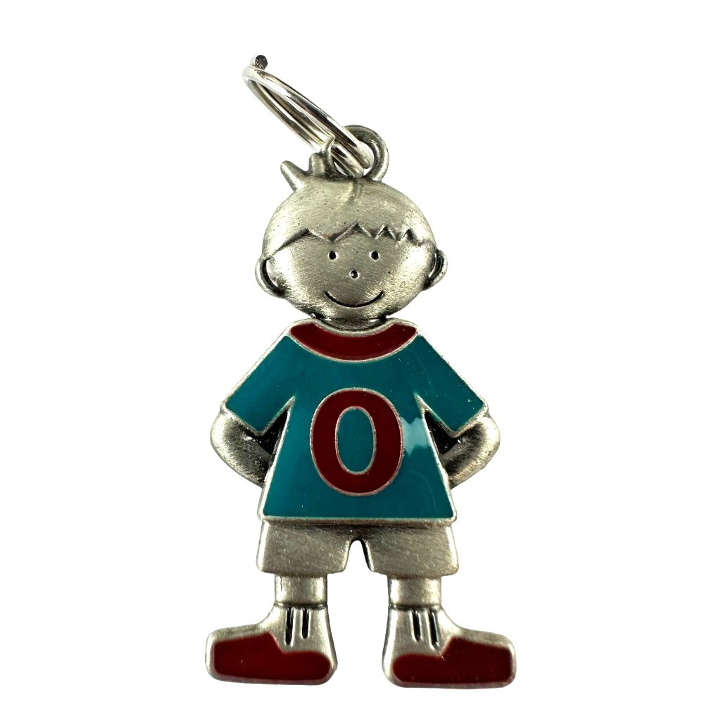 Ganz Silver Tone Enamel Charm Pendant Little Boy O Monogram Initial Letter 14$
